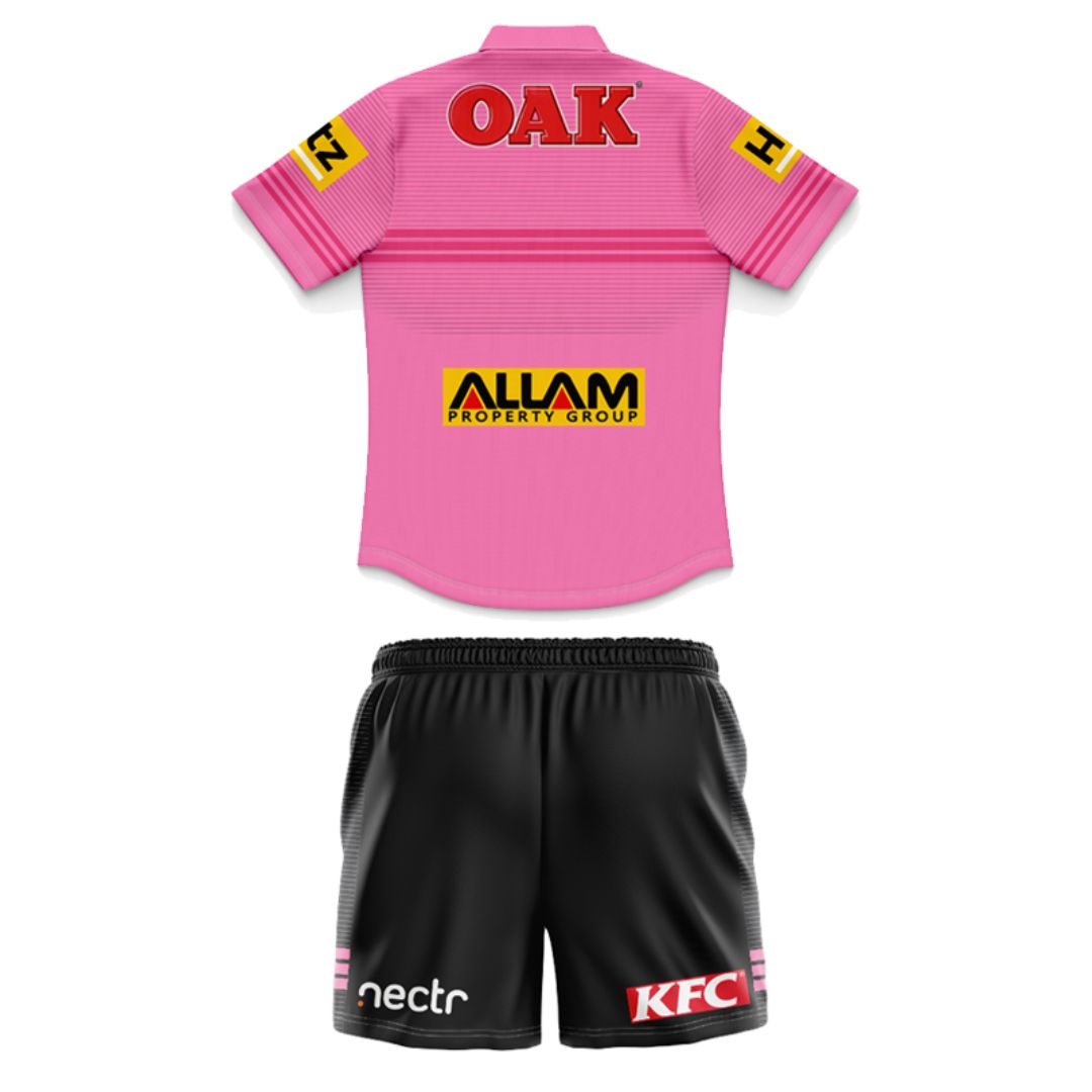 Penrith Panthers 2025 Kids Away Polo Shirt and Shorts Kit