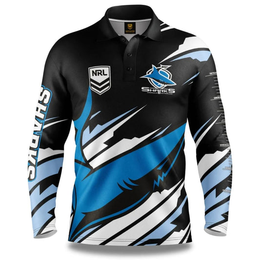 Cronulla Sutherland Sharks 2024 Long Sleeve Ignition Fishing Shirt
