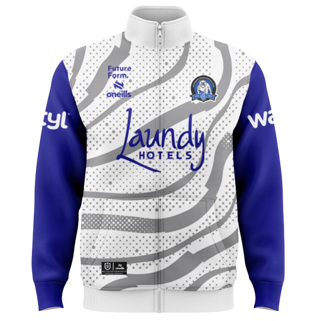Canterbury Bankstown Bulldogs 2025 White Training Jacket with Zipper