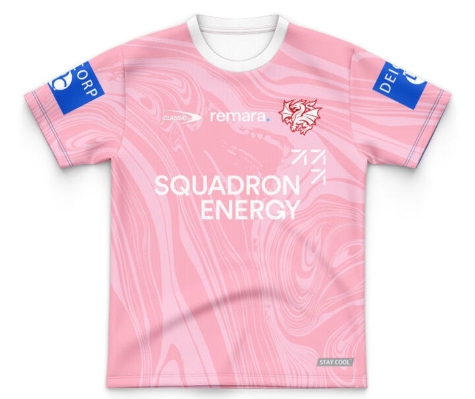 St George Illawarra Dragons 2025 Kids Pink Training Jersey