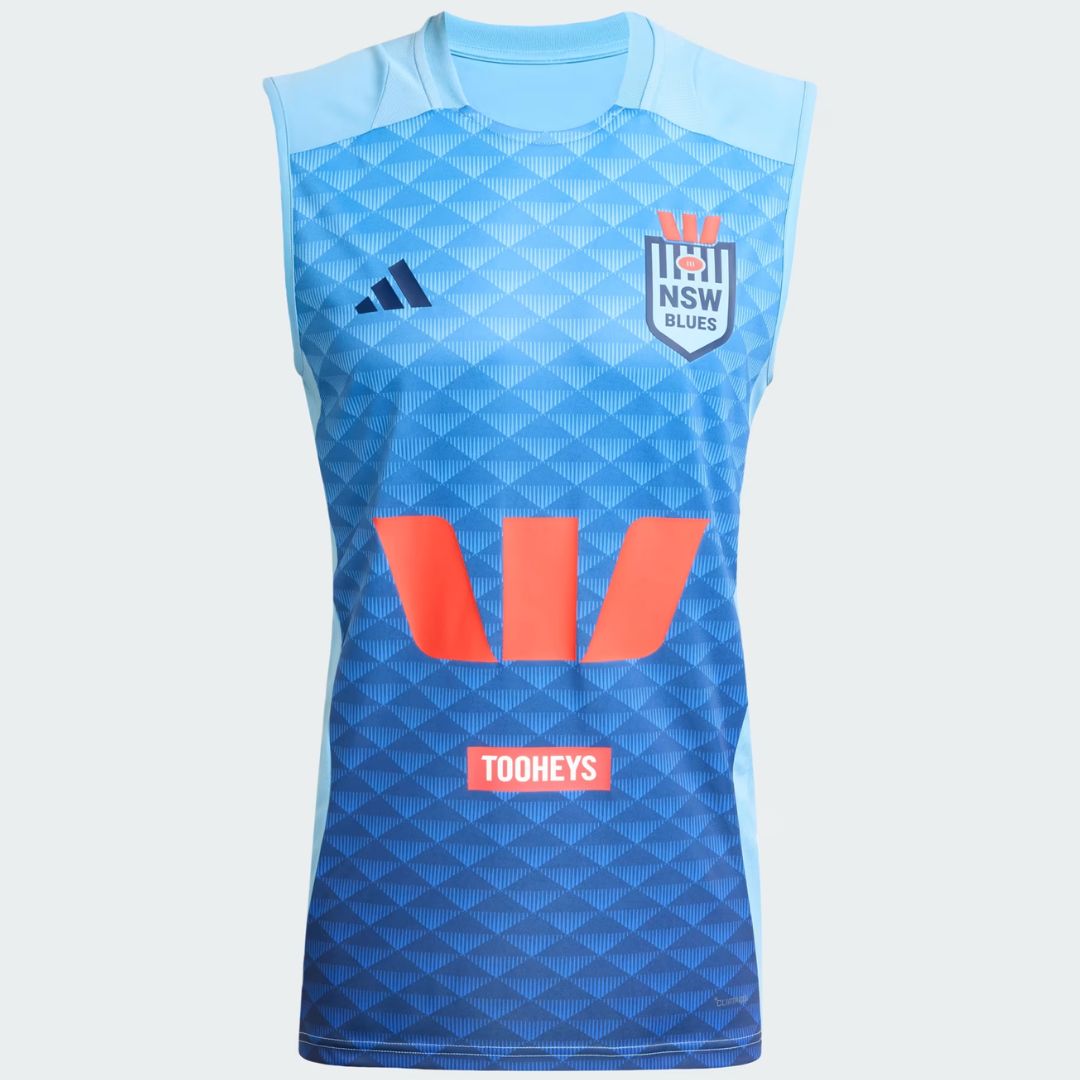NSW Blues State Of Origin 2025 Light Blue Performance Training Singlet
