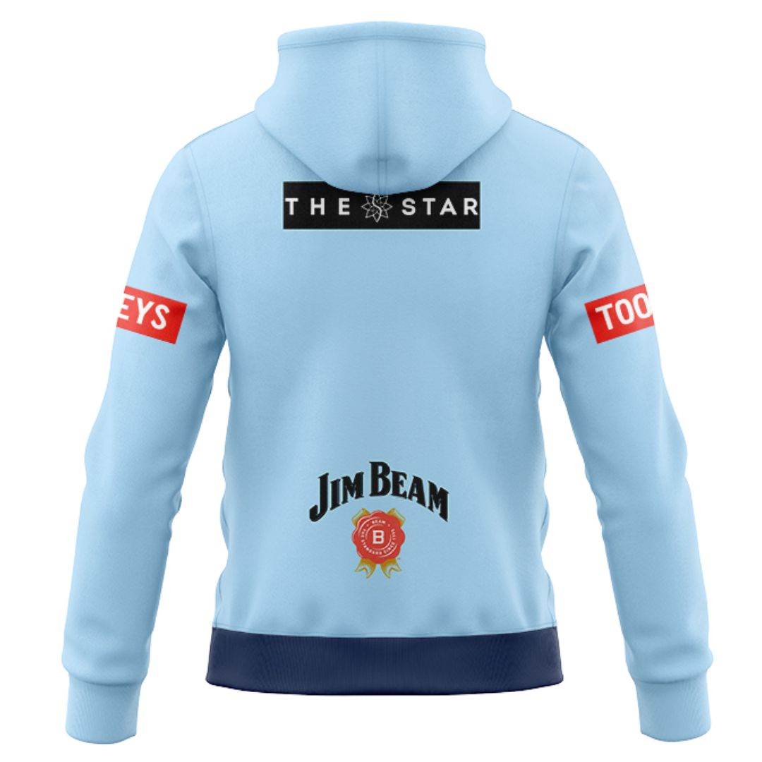 NSW Blues State Of Origin 2025 Light Blue Performance Hoodie with Zipper