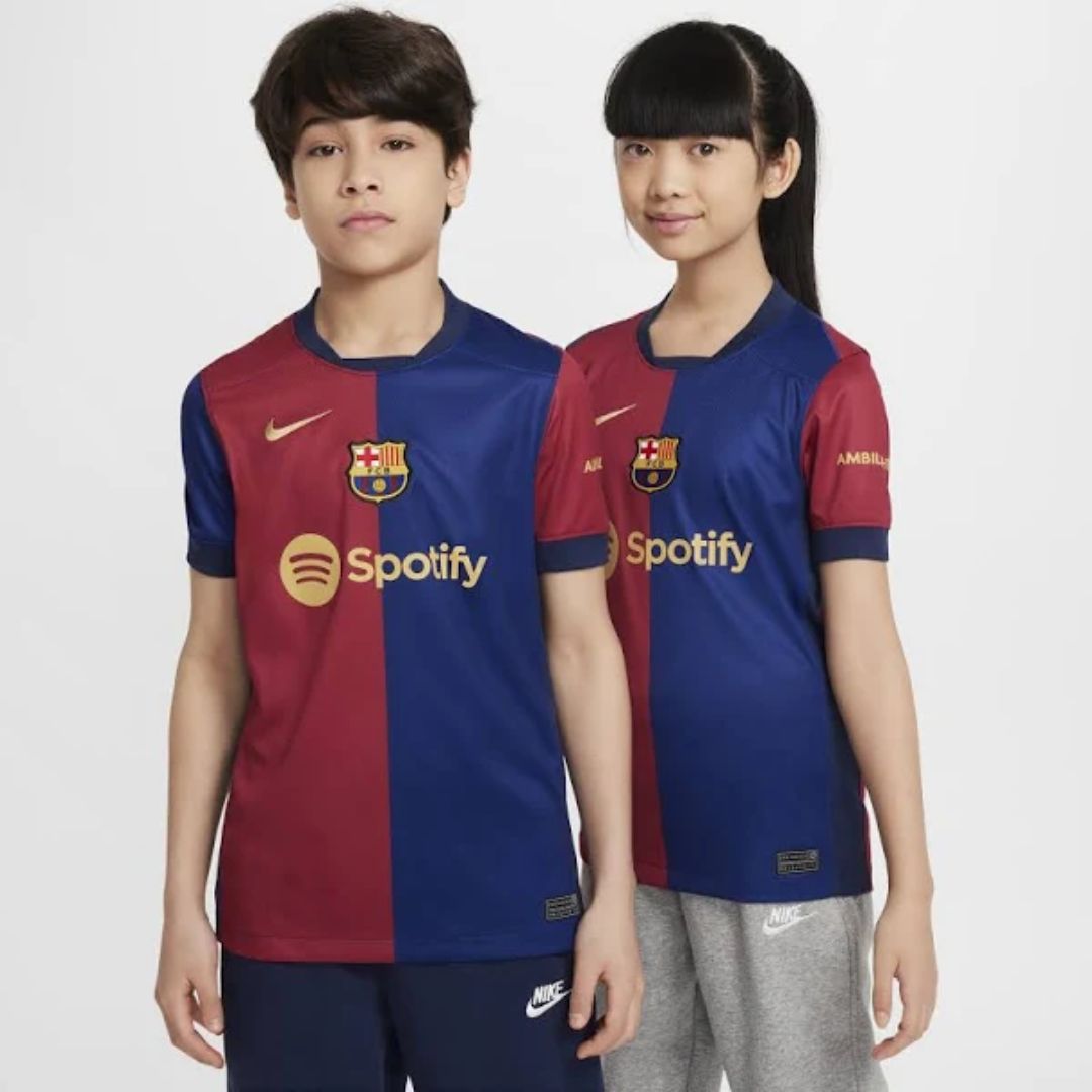 Barcelona 2024/25 Kids Home Jersey Shirt (Add Your Own Name & Number)