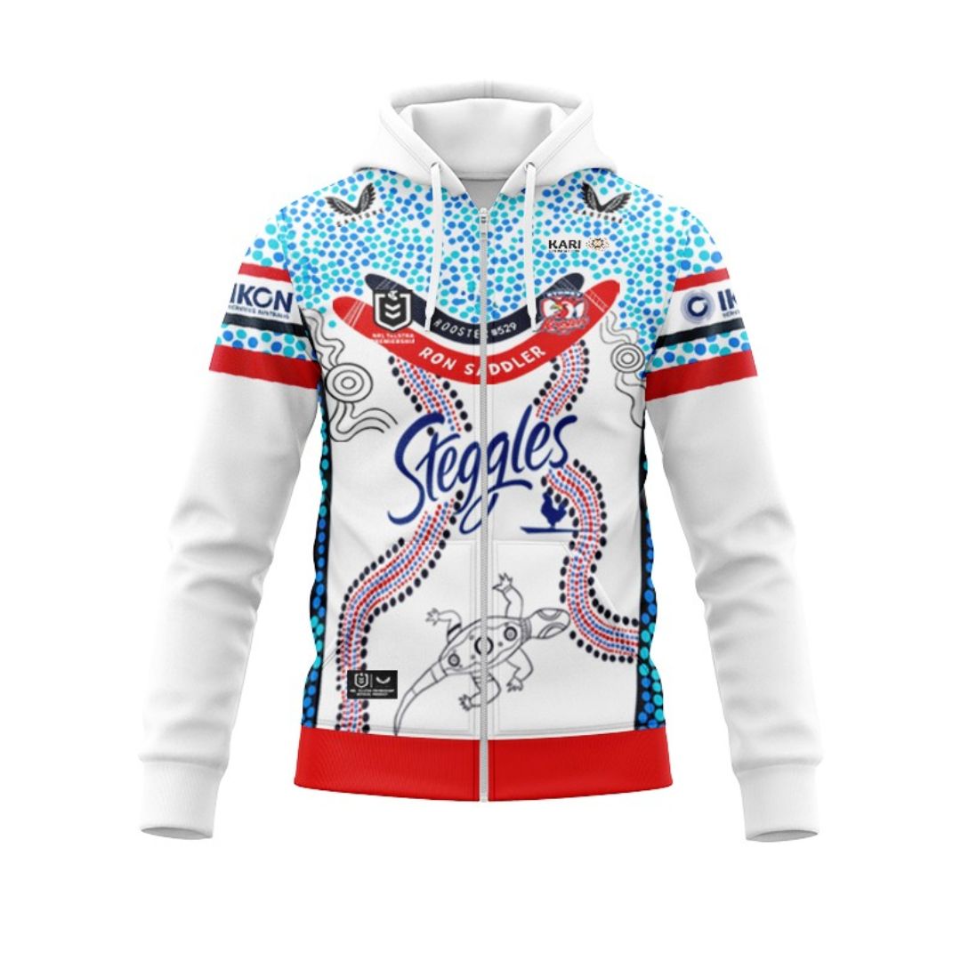 2024 Sydney Roosters Indigenous Hoodie With Zipper
