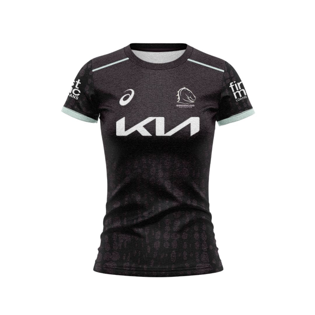 Brisbane Broncos 2025 Women's Black Training Shirt