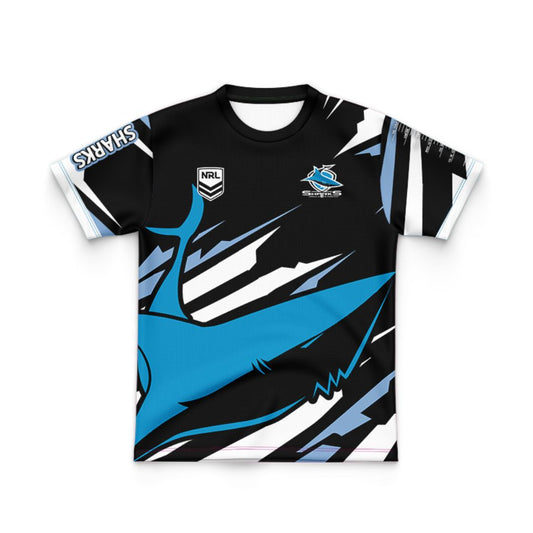 Cronulla Sutherland Sharks 2024 Kids Ignition Fishing Shirt