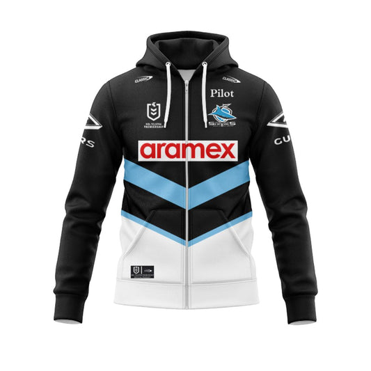Cronulla Sutherland Sharks 2025 Away Hoodie with Zipper