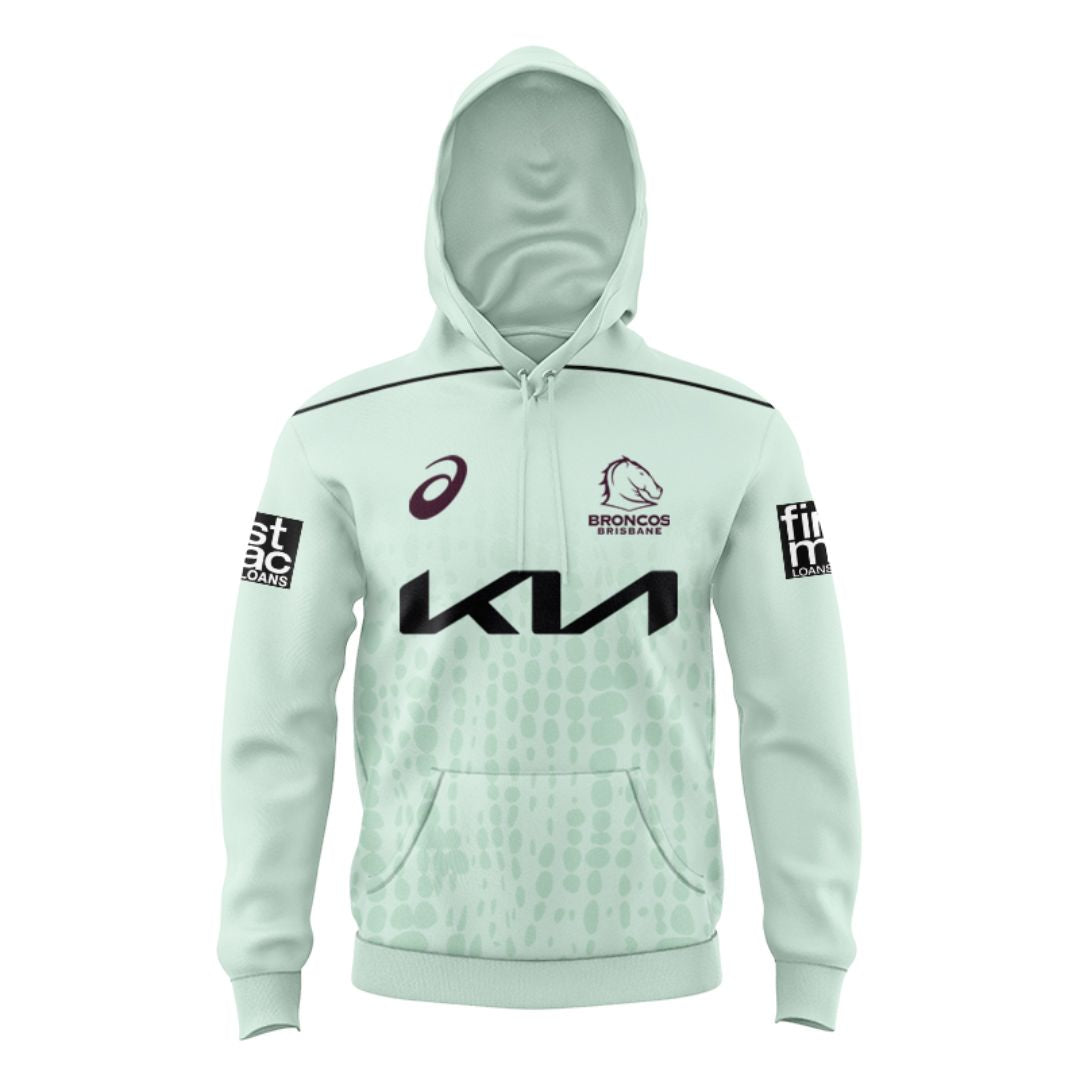 Brisbane Broncos 2025 Mint Green Training Hoodie