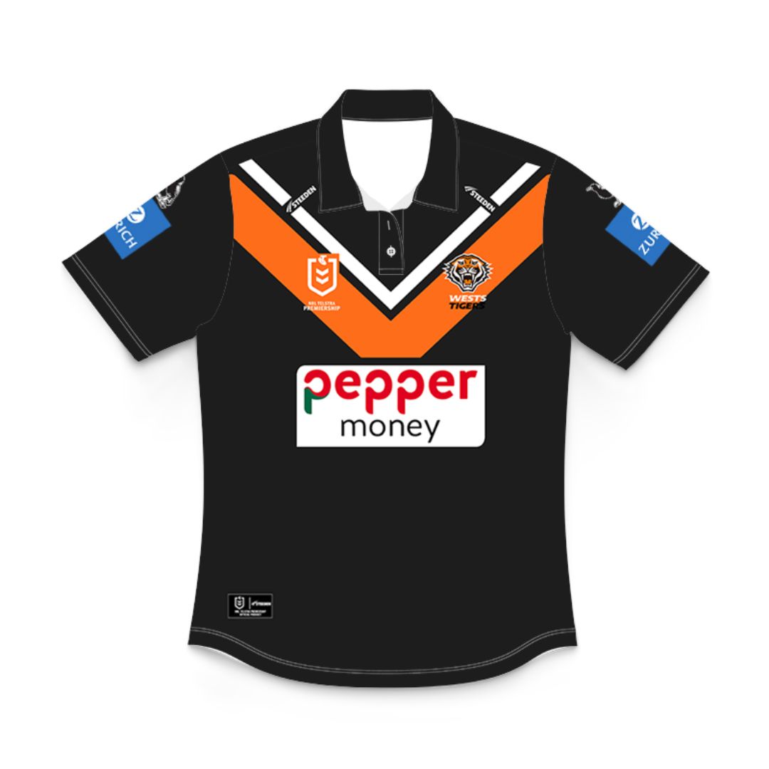 Wests Tigers 2025 Kids Home Polo Shirt and Shorts Kit