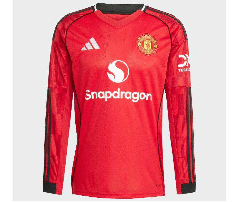 Manchester United 2025/26 Long Sleeve Home Jersey Shirt