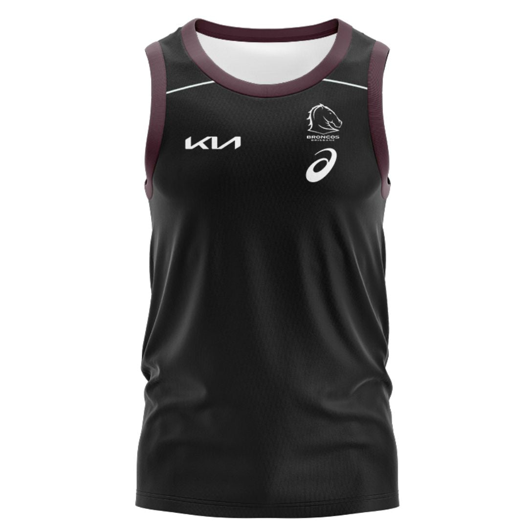 Brisbane Broncos 2025 Black Front Singlet