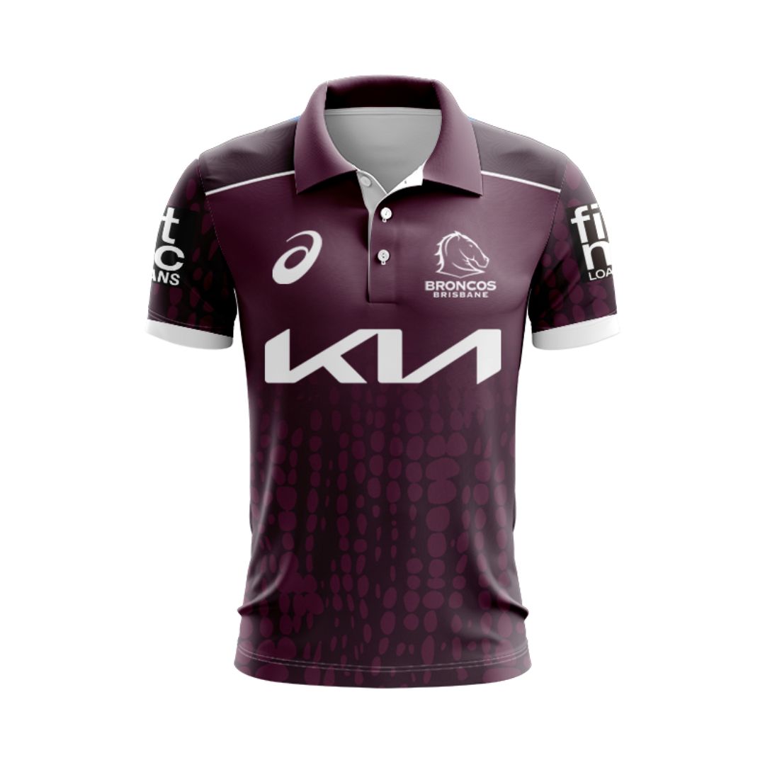 Brisbane Broncos 2025 Maroon Training Polo Shirt