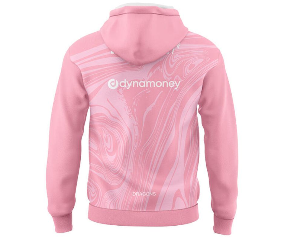 St George Illawarra Dragons 2025 Pink Training Hoodie with Zipper