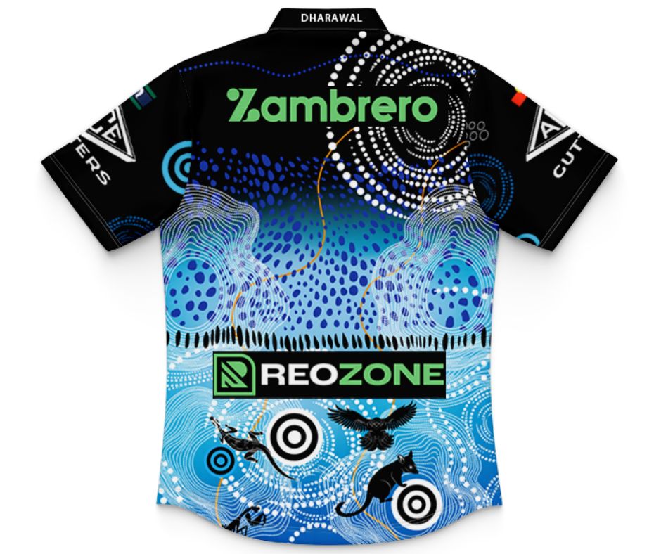 Cronulla Sutherland Sharks 2025 Kids Indigenous Polo Shirt