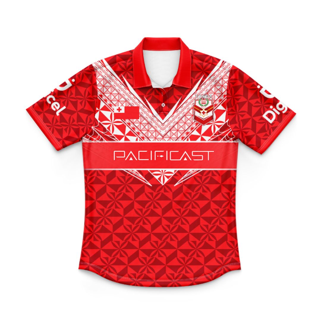 Mate Ma'a Tonga 2024 Kids Rugby League Polo Shirt