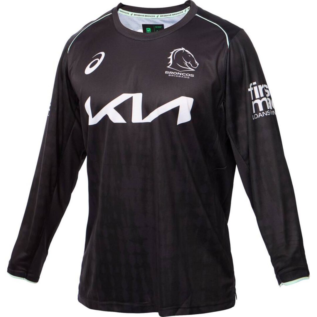 Brisbane Broncos 2025 Long Sleeve Black Training Shirt
