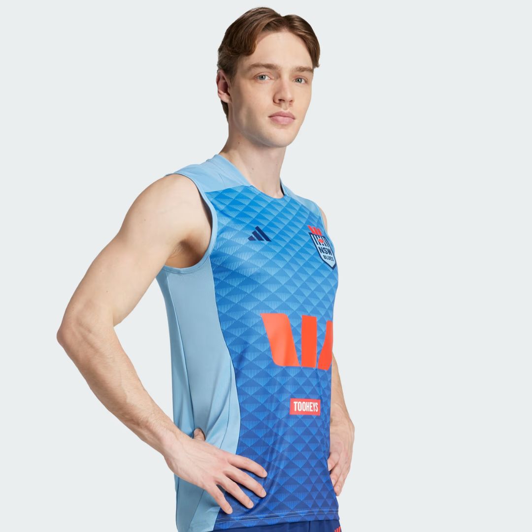 NSW Blues State Of Origin 2025 Light Blue Performance Training Singlet