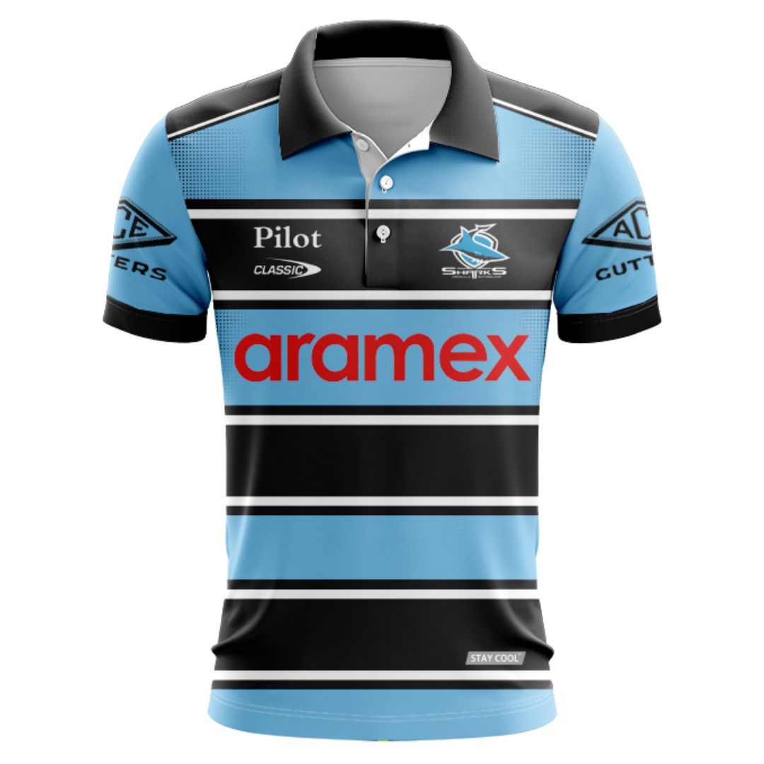 Cronulla Sutherland Sharks 2025 Warm Up Polo Shirt