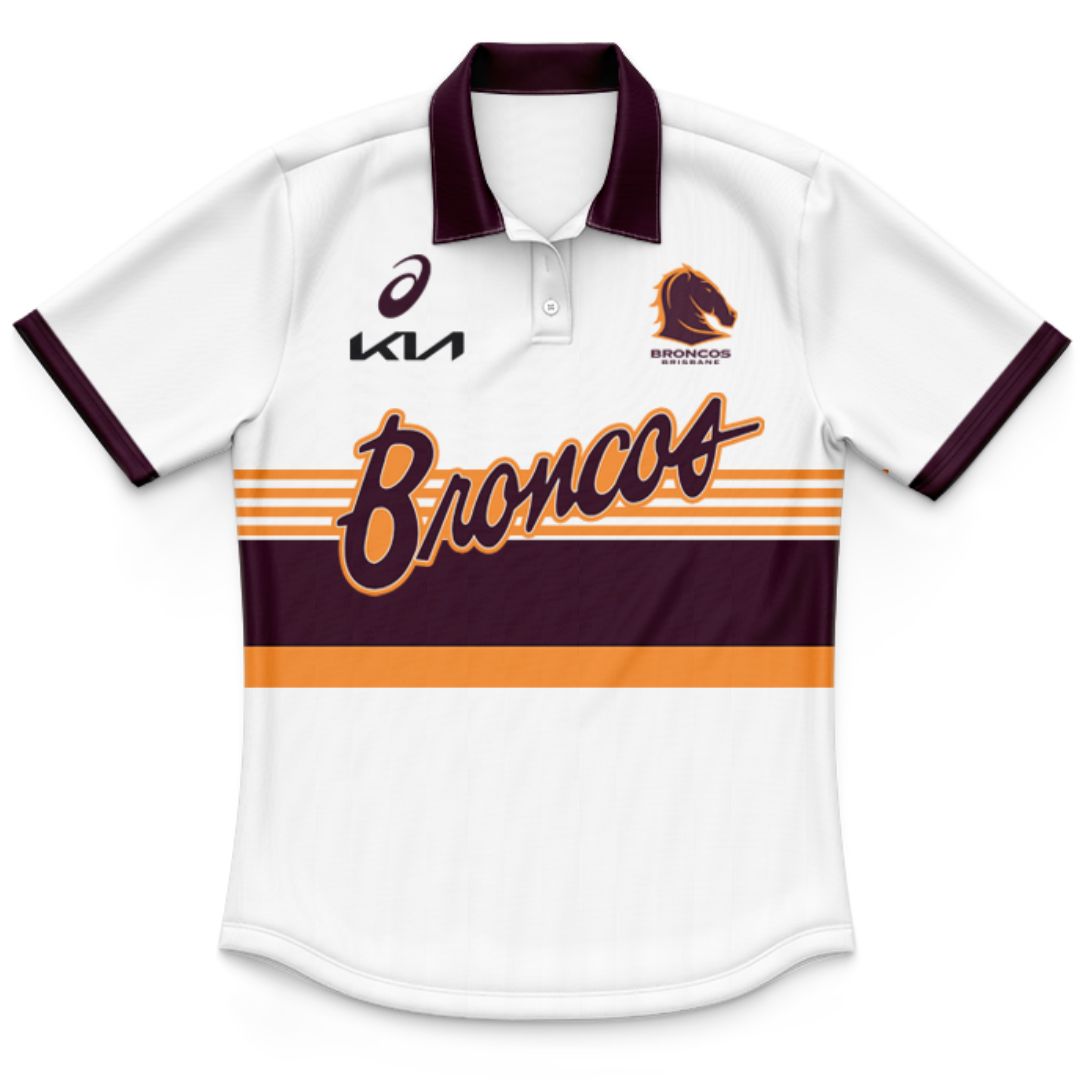 Brisbane Broncos 2025 Kids Run Out Polo Shirt