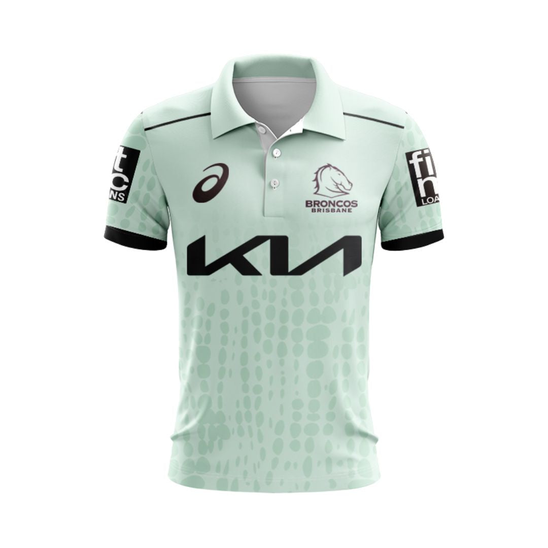 Brisbane Broncos 2025 Mint Green Training Polo Shirt