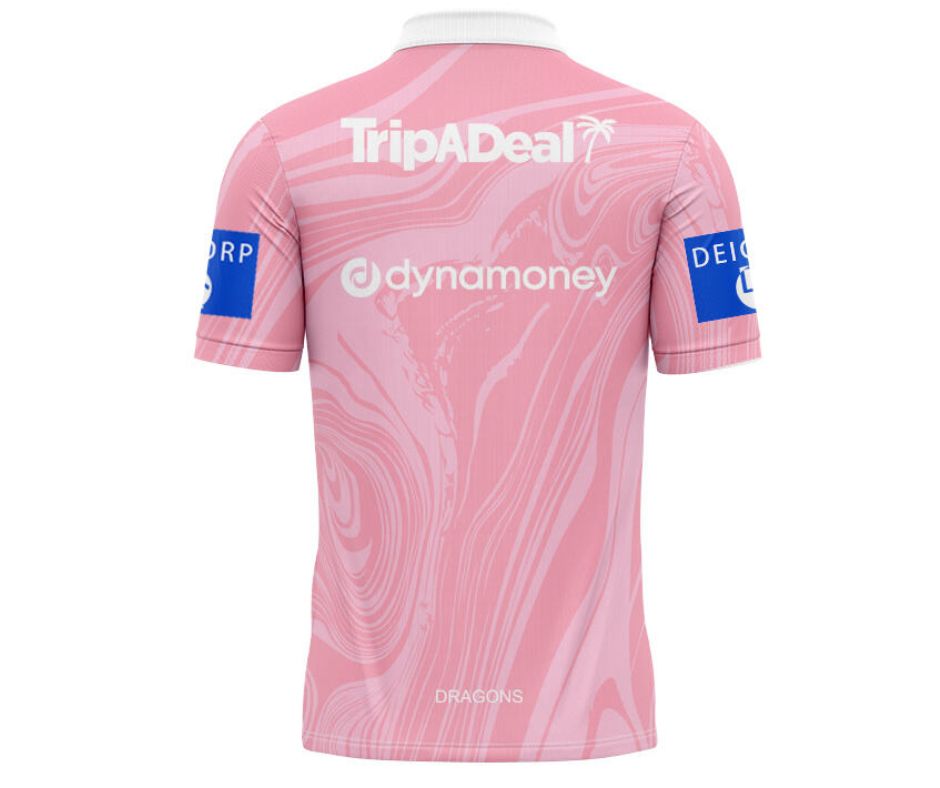 St George Illawarra Dragons 2025 Pink Training Polo Shirt