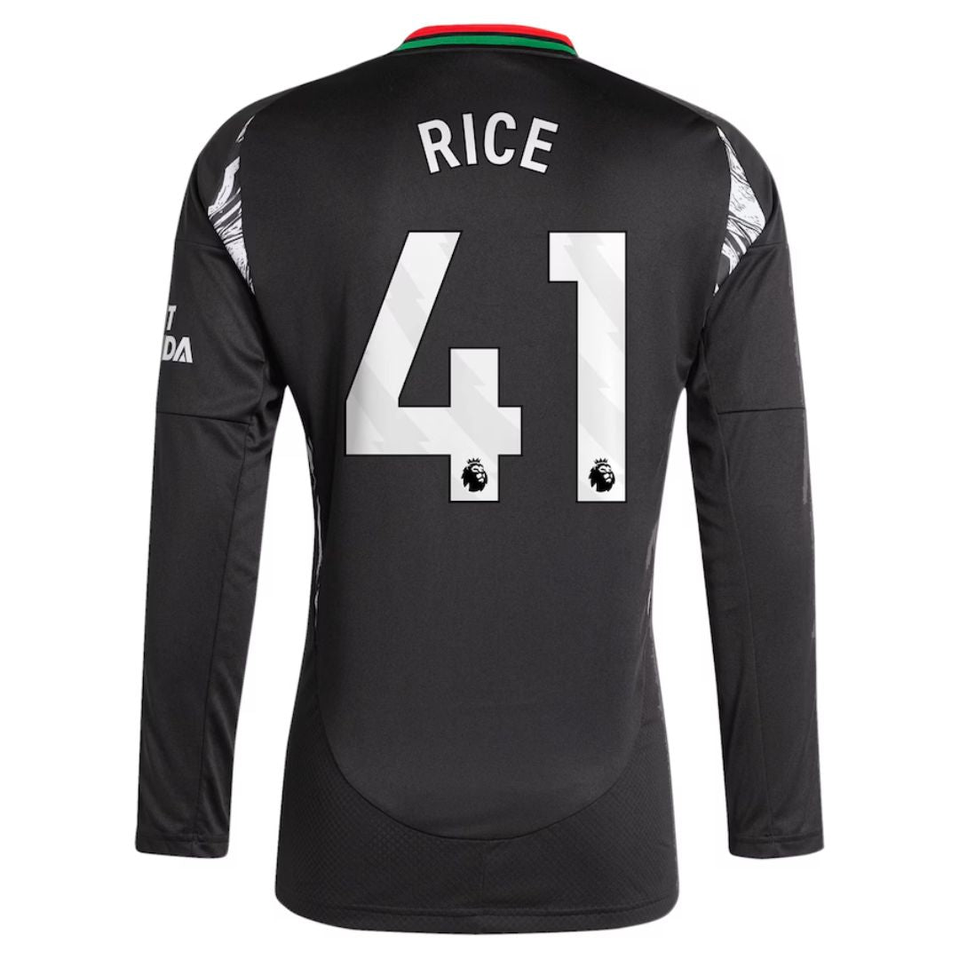 Arsenal Gunners 2024/25 Rice #41 Long Sleeve Away Jersey Shirt