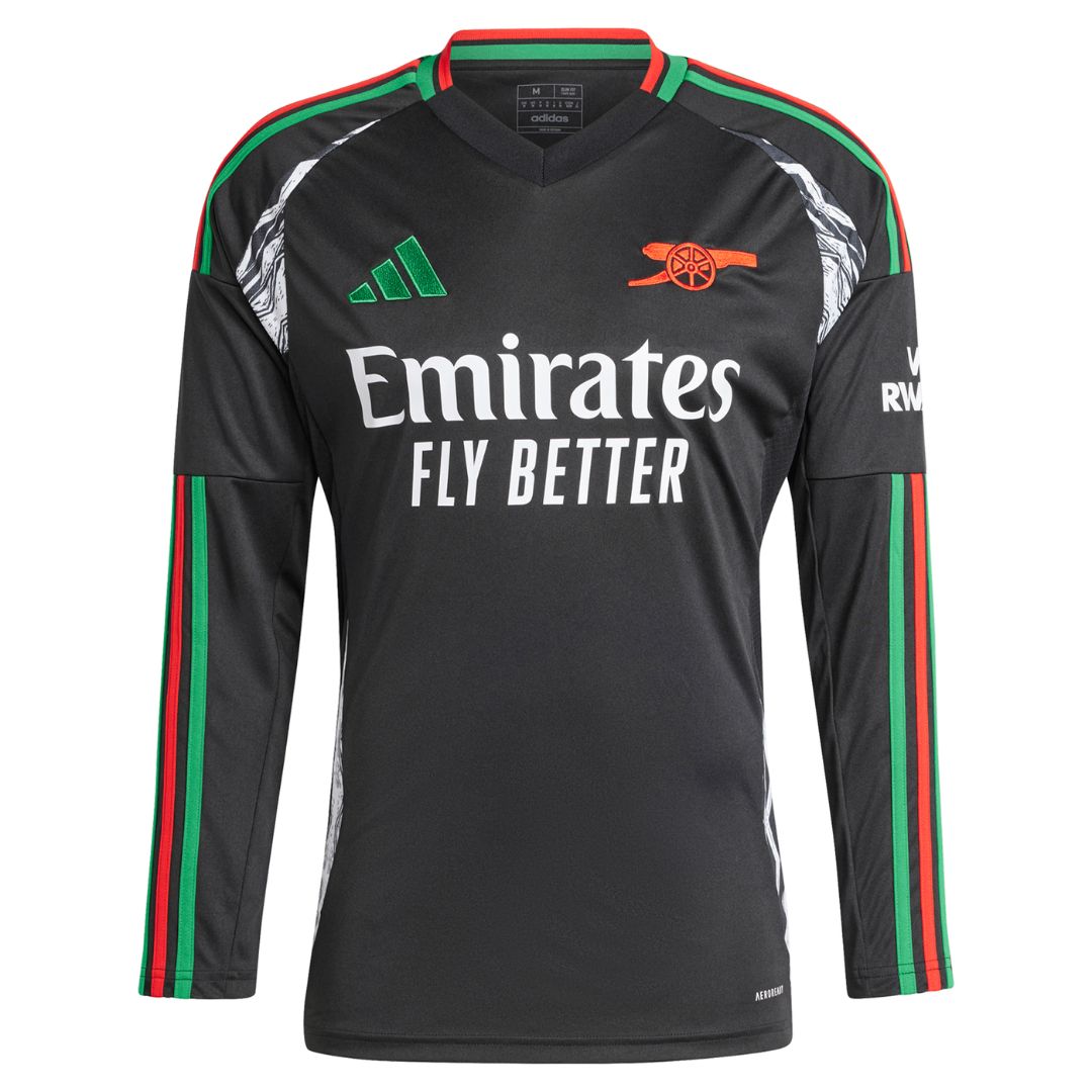Arsenal Gunners 2024/25 Rice #41 Long Sleeve Away Jersey Shirt