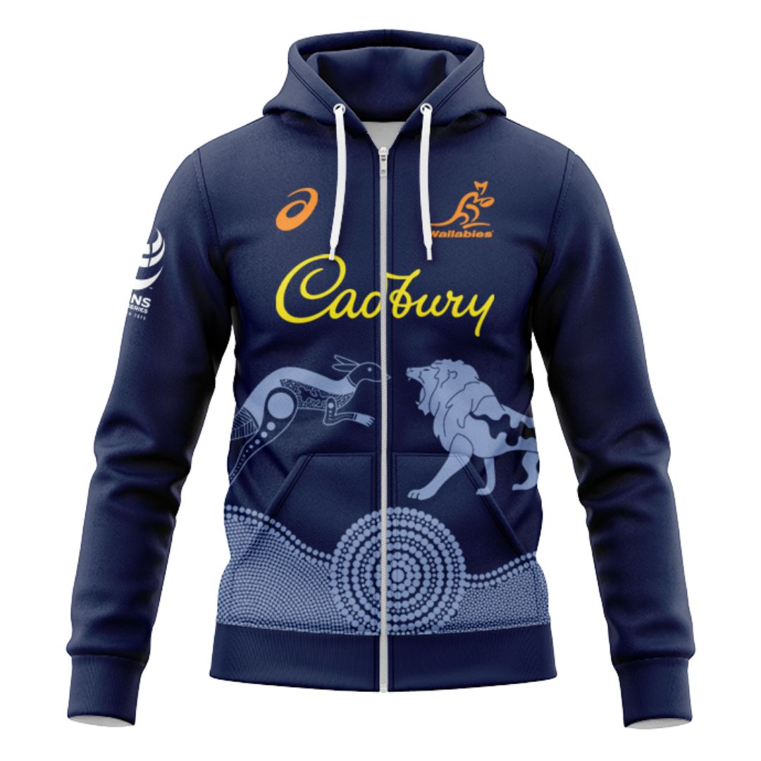 Australian Wallabies 2024 Lions Tour Hoodie with Zipper