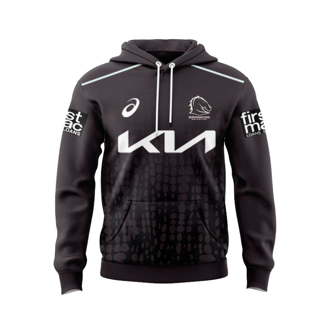 Brisbane Broncos 2025 Black Training Hoodie