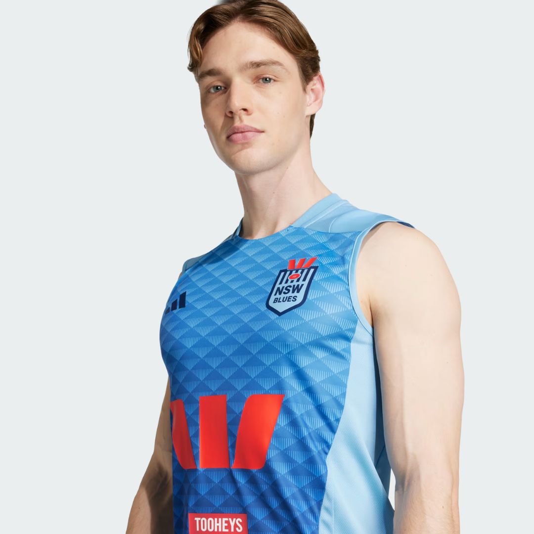 NSW Blues State Of Origin 2025 Light Blue Performance Training Singlet