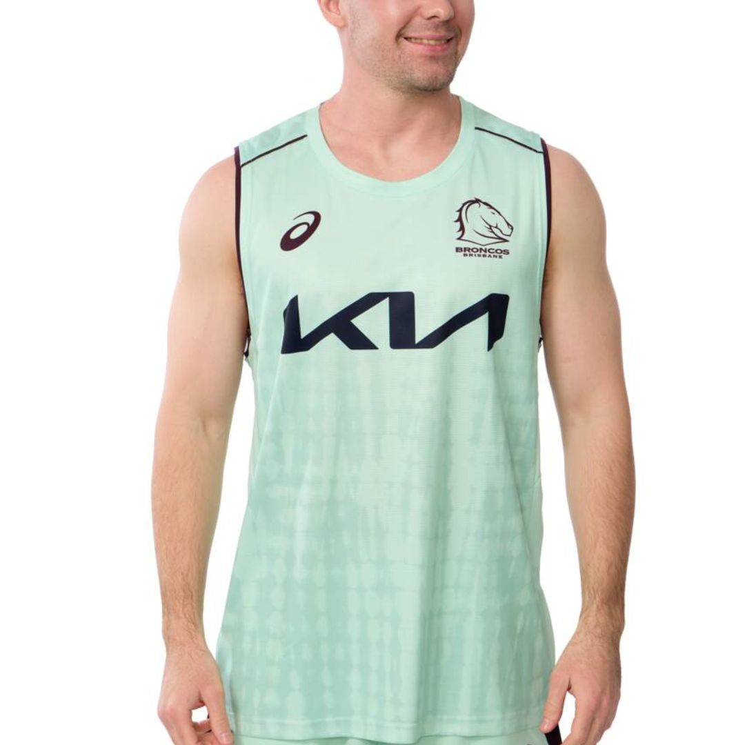 Brisbane Broncos 2025 Mint Green Training Singlet