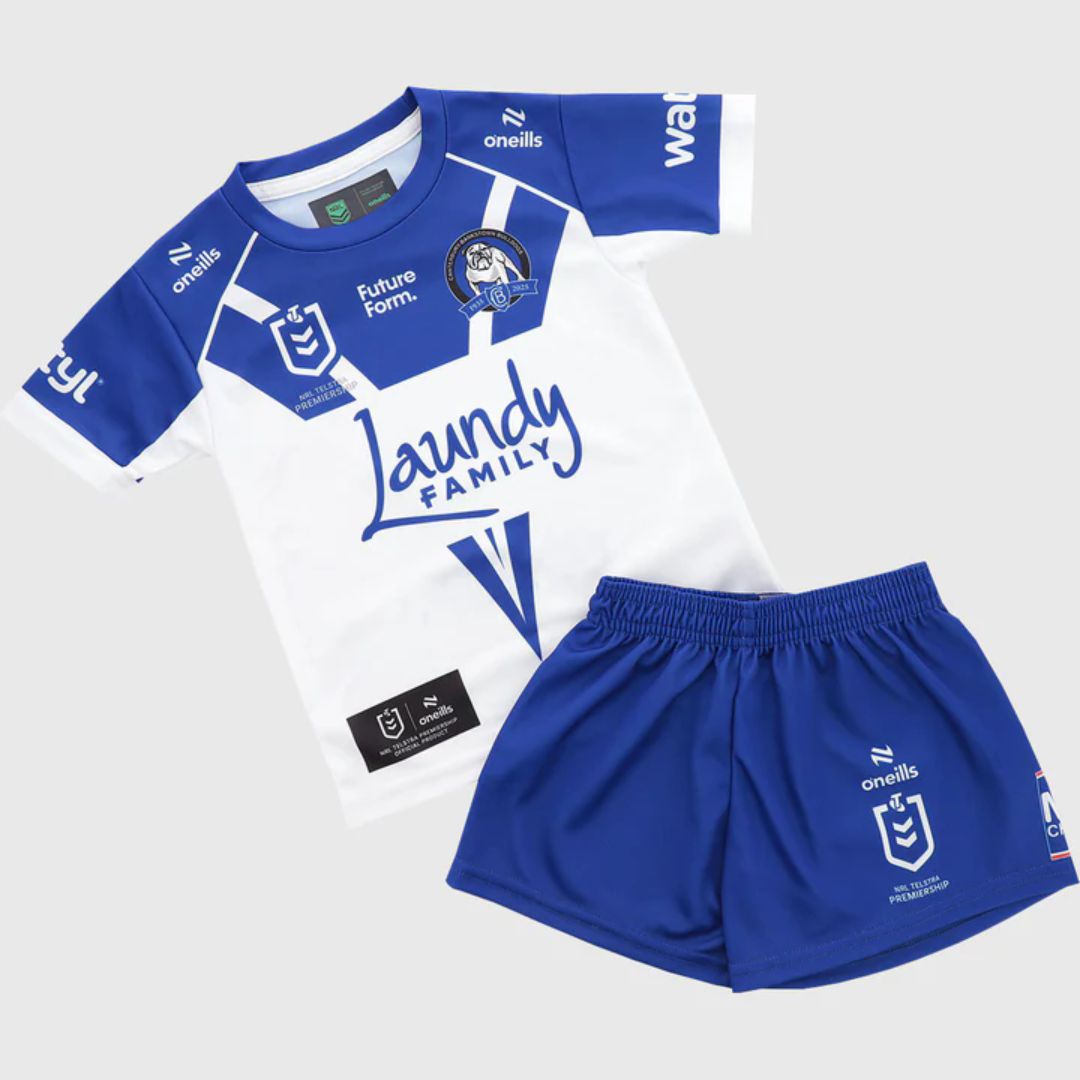 Canterbury Bankstown Bulldogs 2025 Kids Home Jersey and Shorts Kit