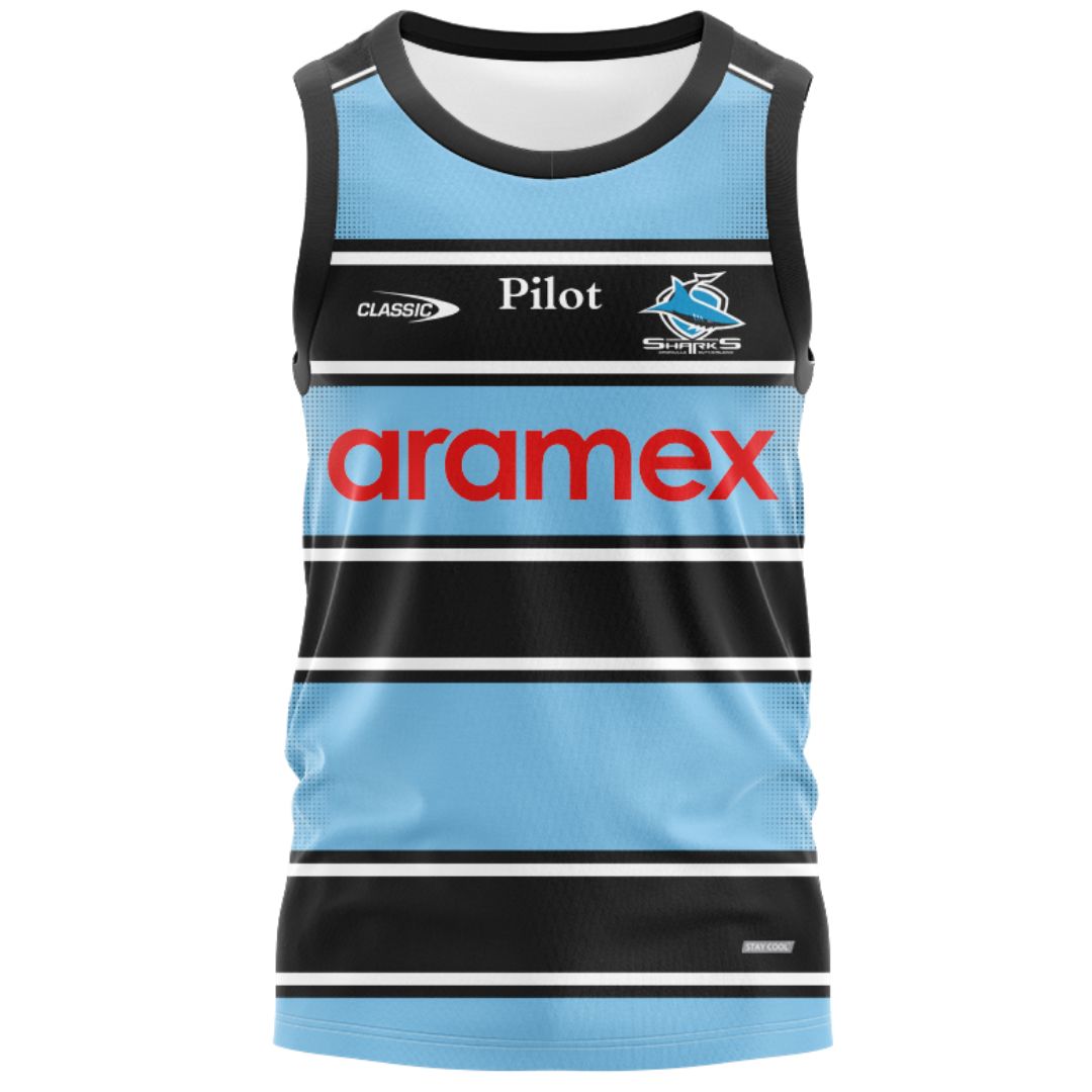 Cronulla Sutherland Sharks 2025 Warm Up Singlet