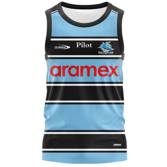 Cronulla Sutherland Sharks 2025 Warm Up Singlet
