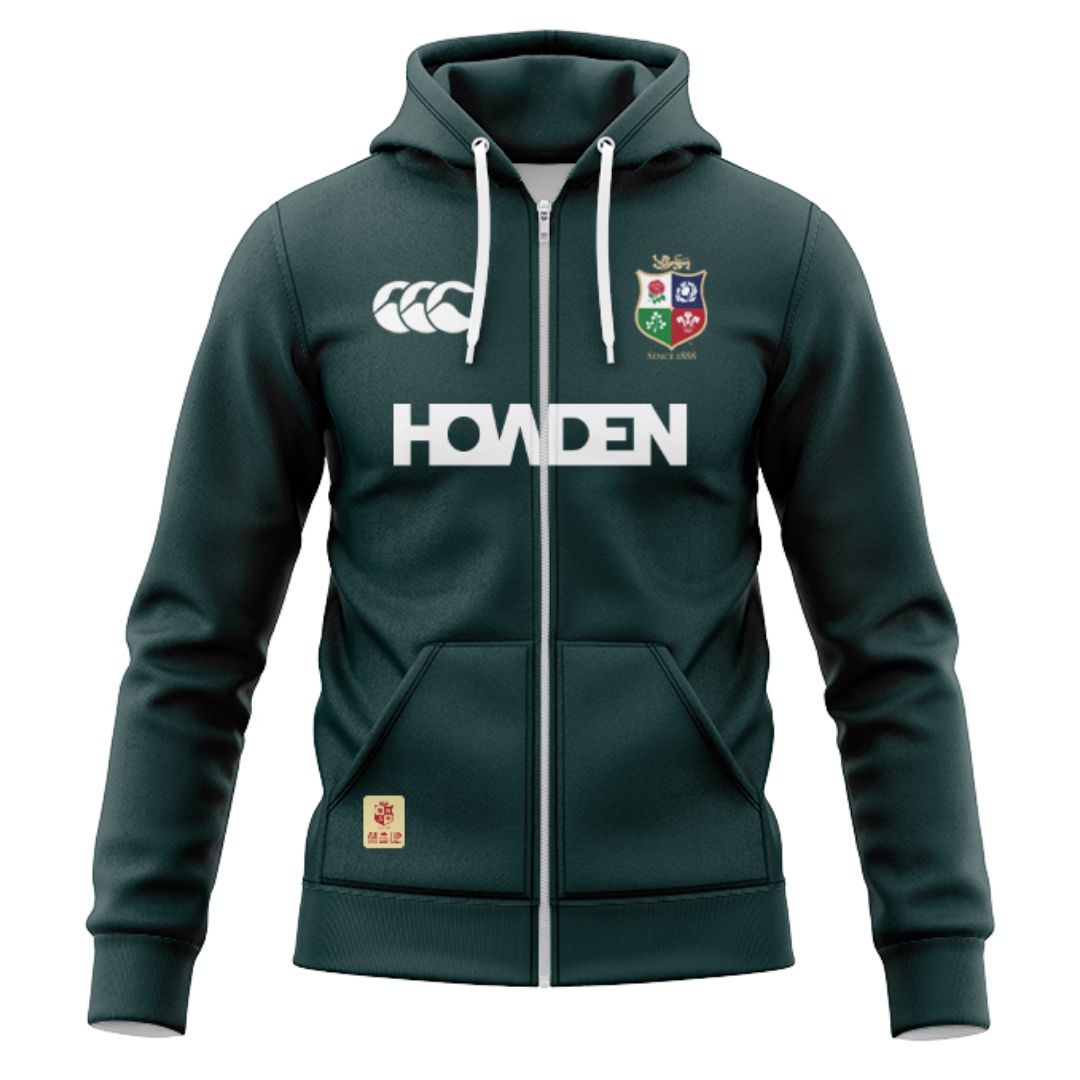 British & Irish Lions 2025 Green Training Zipper Hoodie