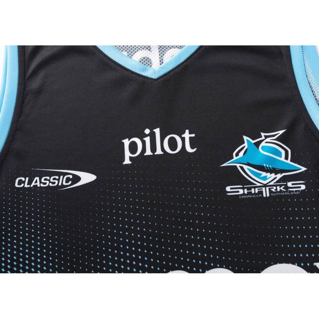 Cronulla Sutherland Sharks 2025 Black Training Singlet