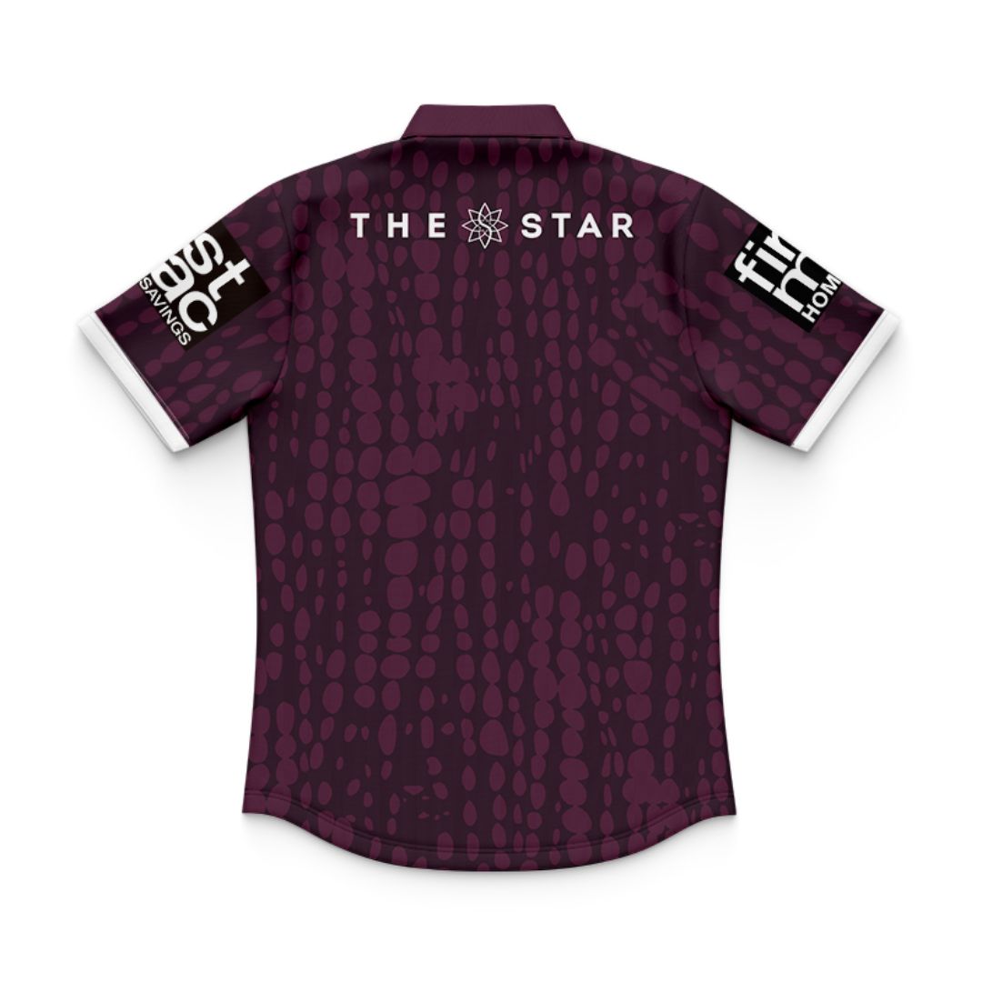 Brisbane Broncos 2025 Kids Maroon Training Polo Shirt