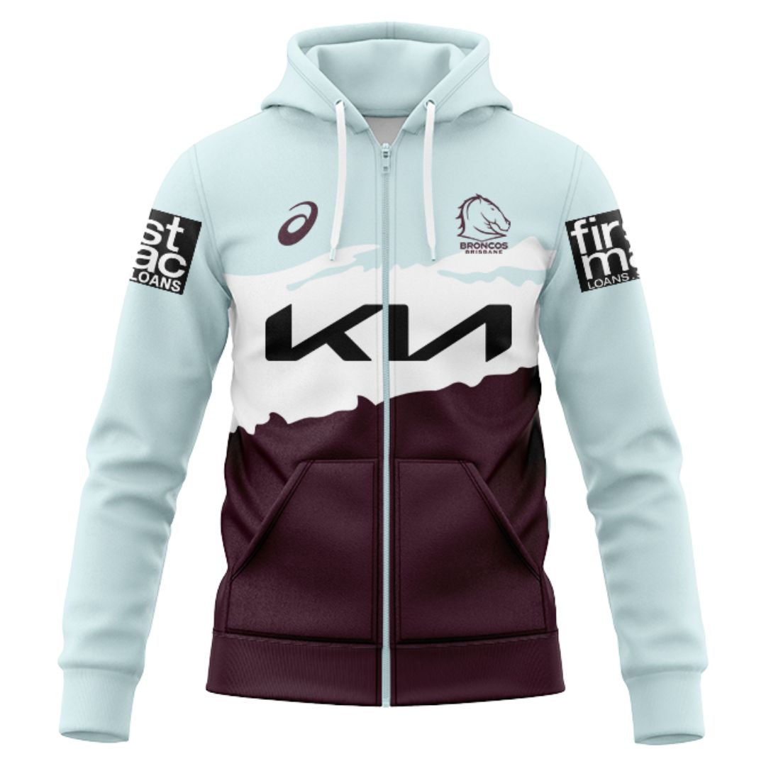 Brisbane Broncos Alternate Retro Hoodie with Zipper