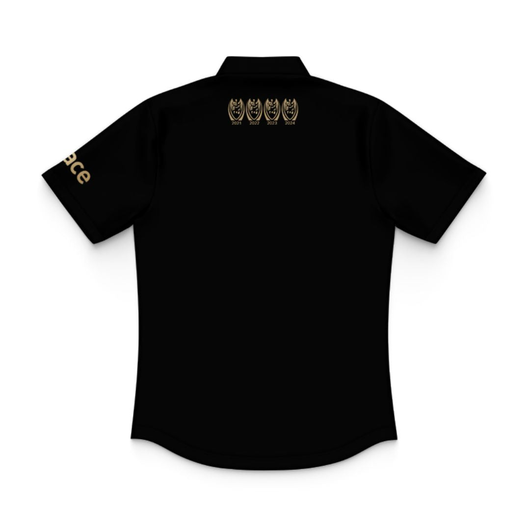 2024 Penrith Panthers Premiers 4 In a Row Kids Black Polo Shirt