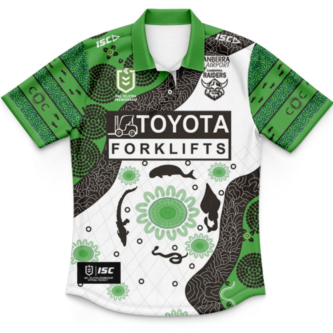 Canberra Raiders 2025 Kids Indigenous Polo Shirt