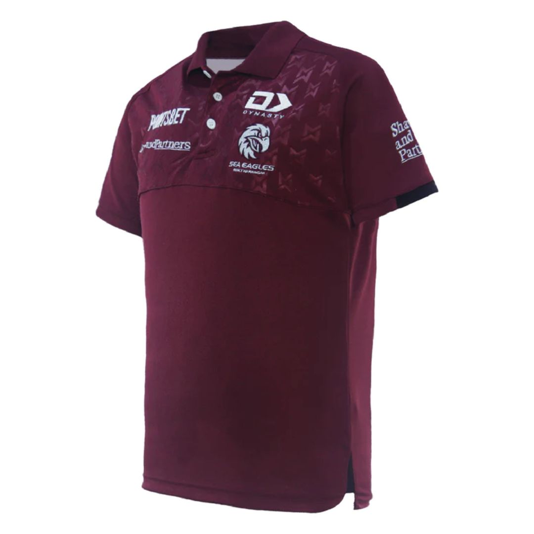 Manly Warringah Sea Eagles 2024 Maroon Media Polo Shirt