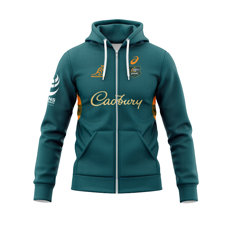 Australian Wallabies 2025 Lions Tour Warm Up Hoodie with Zipper
