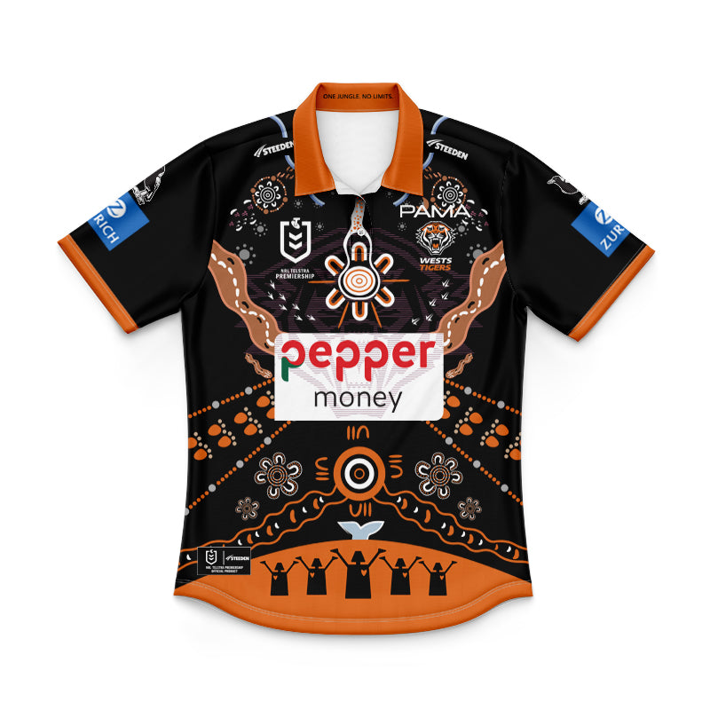 Wests Tigers 2025 Kids Indigenous Polo Shirt