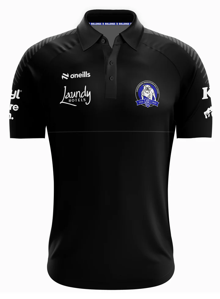 Canterbury Bankstown Bulldogs 2025 Black Media Polo Shirt