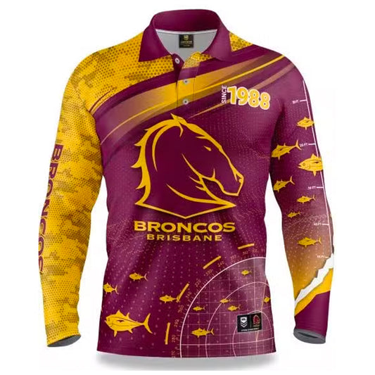 Brisbane Broncos Long Sleeve Fishing Shirt