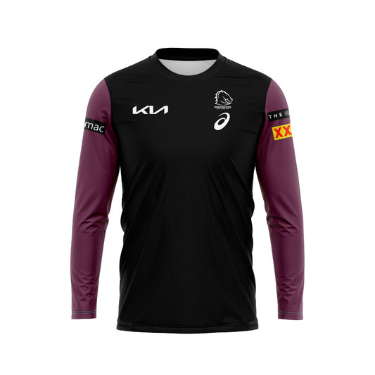 Brisbane Broncos 2024 Long Sleeve Black Front Shirt