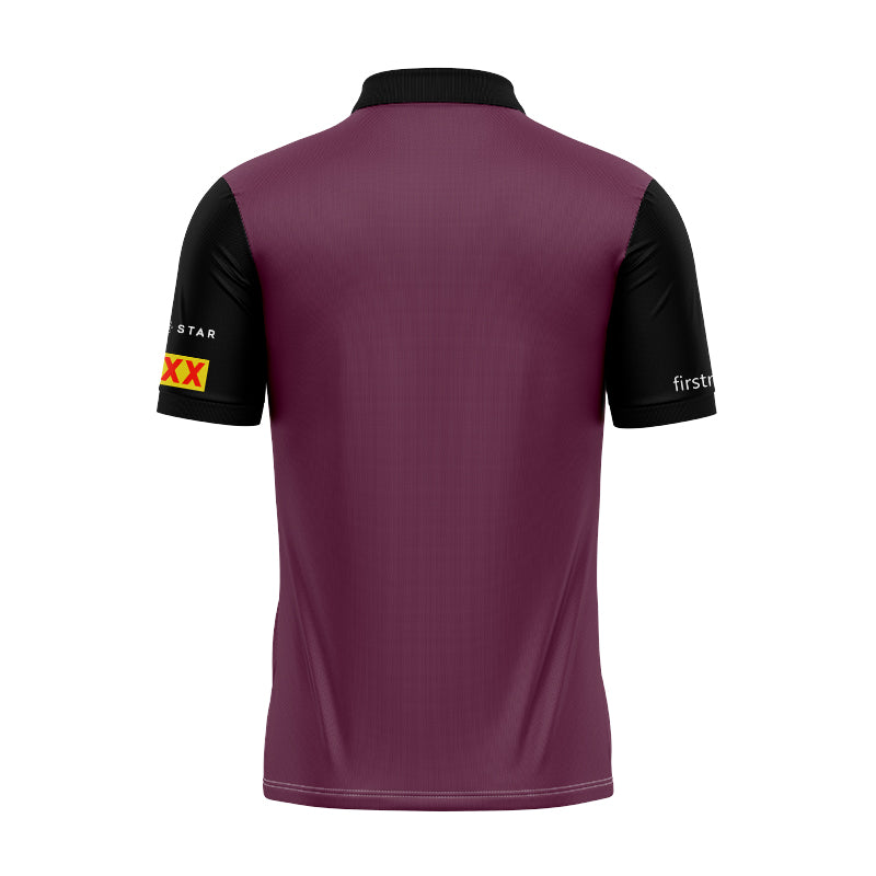 Brisbane Broncos 2024 Black Sleeve Polo Shirt