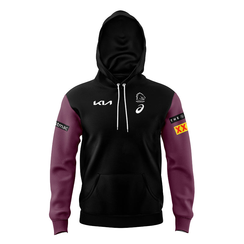 Brisbane Broncos 2024 Black Front Hoodie