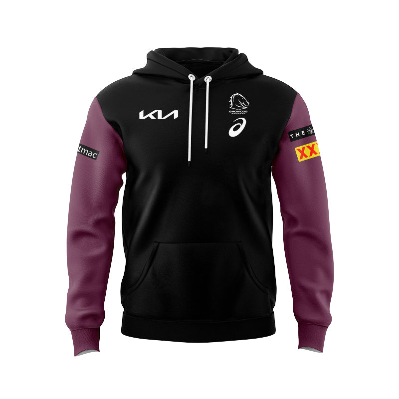 Brisbane Broncos 2024 Black Front Hoodie