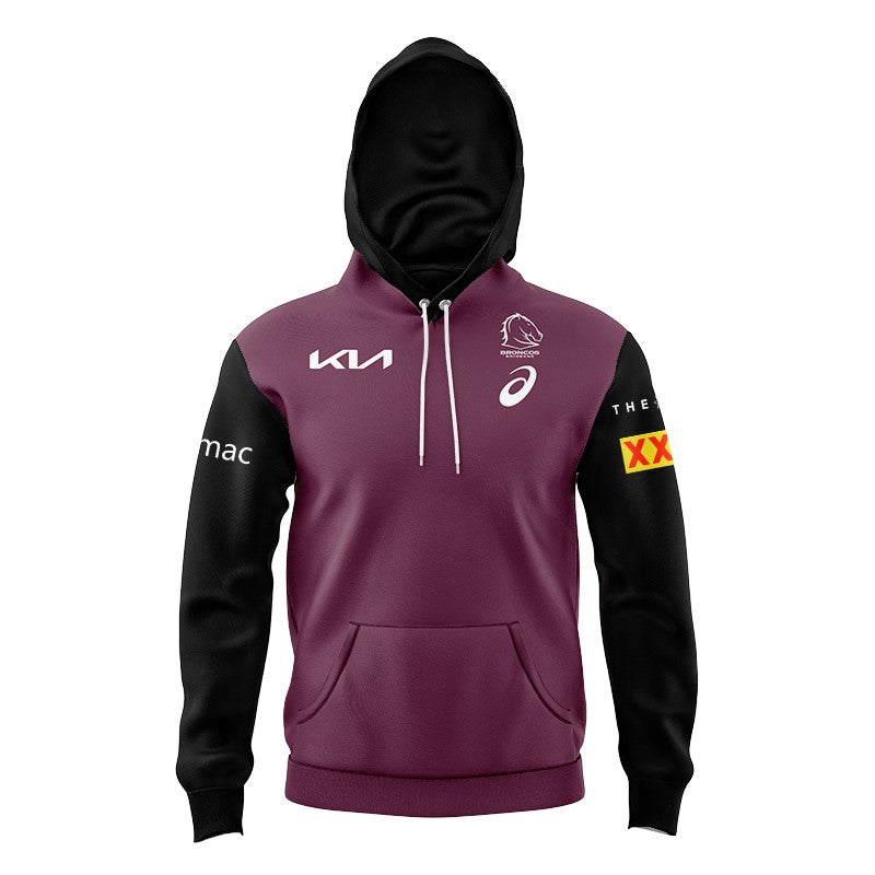 Brisbane Broncos 2024 Black Sleeve Hoodie